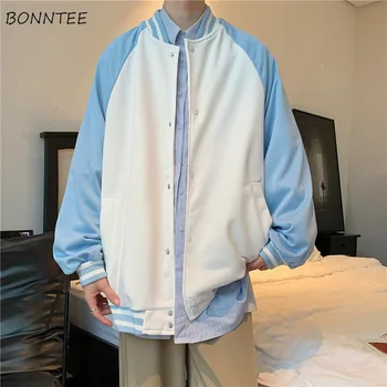 Бейзболни якета с висока яка, мъжки модни градинска дрехи, прости, универсални палто за студенти, марка връхни дрехи за тийнейджъри в корейски стил