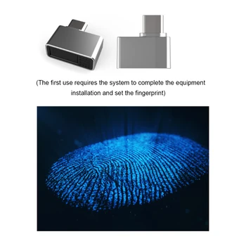 Биометричен скенер Type-C, биометричен скенер без парола, окачени заключване, преносим USB модул, четец за пръстови отпечатъци, с устройство за Windows Здравейте