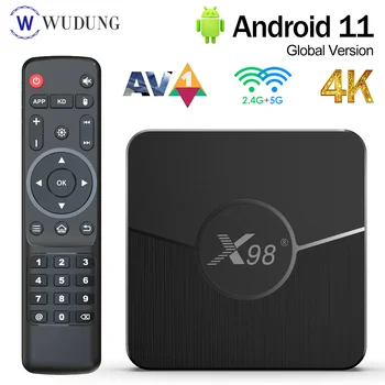 Високо Качество на X98 Plus Amlogic S905W2 Smart TV Box Android 11 4G 64GB Подкрепа H. 265 AV1 Двойна Wifi BT5.0 4 GB 32GB телеприставка Нова