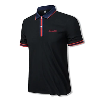 Висококачествена мъжка риза-топка за голф, лятна класическа тениска с къс ръкав, Удобна, дишаща бизнес ежедневни тениска с къс ръкав за голф