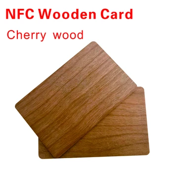 Водоустойчив NFC етикет от естествено дърво 213 или 216 RFID-празен етикет, на визитна картичка е от черешово дърво, благородна карта за контрол на достъпа