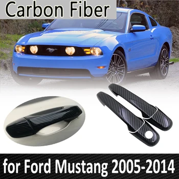 Въглеродни Влакна за Ford Mustang Shelby GT GT500 2005 ~ 2014 2009 2010 2011 2012 2013 Капачка на Дръжката на Вратата на Колата, Накладки, Автомобилни Аксесоари