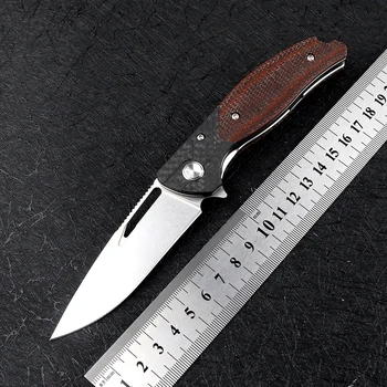 Външен джоб D2 със стоманени химикалка от лен, като система, сгъваема ножевой край, къмпинг, приключенска лов, инструмент за самозащита EDC