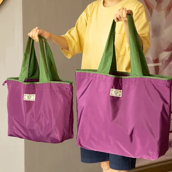 Голяма Пазарска Чанта За Супермаркет На Съвсем Малък, Чанта За Зеленчуци И Плодове, Модерна Чанта През Рамо, Чанта За Продукти