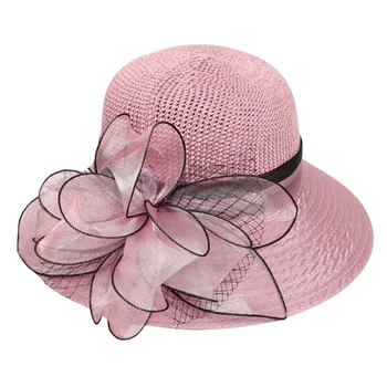 Дамска лятна слама солнцезащитная шапка с широка периферия, защитена от uv, плажна шапка с цветен модел, упаковываемая солнцезащитная шапка за улицата
