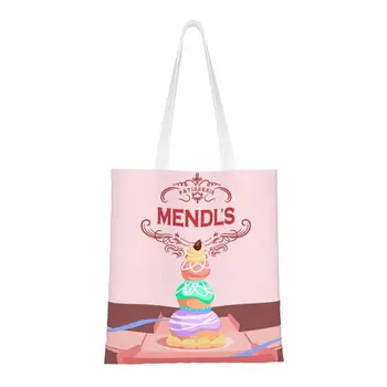 Дамска чанта-тоут Mendl's Cake за пазаруване в хранителни магазини, забавни холщовые чанта през рамо, Чанти голям капацитет