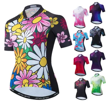 Дамски велосипедна фланелка с цветен модел, Дрехи за колоездене, с къс ръкав, Летни Дрехи за планински велосипеди, бързо съхнещи върховете от Джърси за планински велосипеди