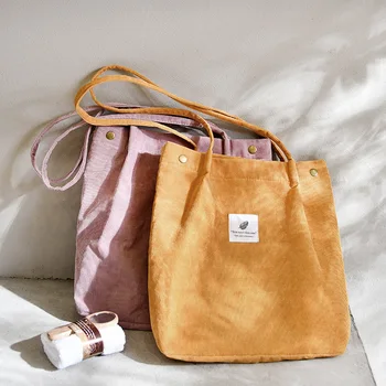Дамски вельветовая чанта през рамо, торби за Многократна употреба за пазаруване, Пътна холщовая чанта 2022, Нова мека дамска чанта, Реколта универсална чанта за книги