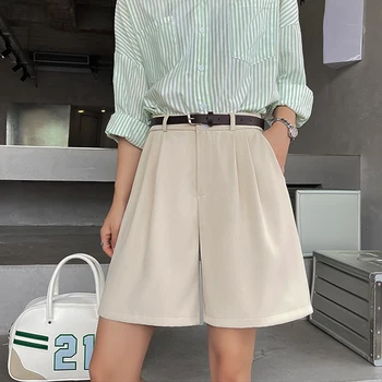 Дамски дрехи Y2K, шорти, тънки широки къси панталони с висока талия, летни широки панталони, всекидневни прави панталони в корейски стил 2023
