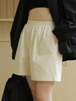 Дамски ежедневни памучни широки панталони, широки панталони с висока талия, Летни дрехи, 2022