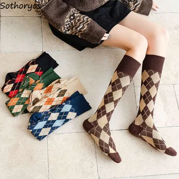 Дамски чорапи, тънък уютен вязаный каре, класически леопардовый европейски стил, висока еластичност, универсални, шик, сладък, тънък