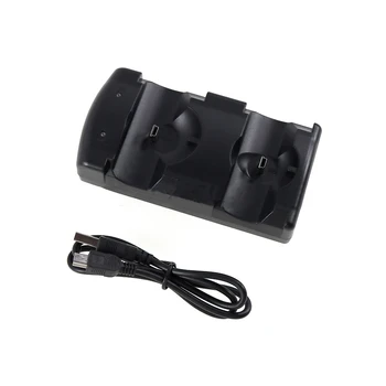 Двойна поставка за зарядно устройство, USB 2в1, док-станция за зареждане на контролера на PS3, поставка за геймпада, поставка за игрален контролер