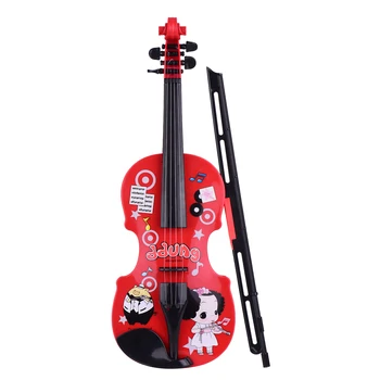 Детска играчка-цигулка, мини-електрическа цигулка с 4 регулируеми струни, троен лук, детски образователен музикален инструмент за момчета и момичета