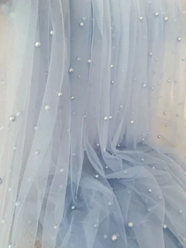 Детска Синята Окото Лейси Плат, Лилав Тюл с Жемчужными Мъниста за домашен интериор, Вечерни Розови Занаяти, сняг-бяла Сватбена рокля в двора
