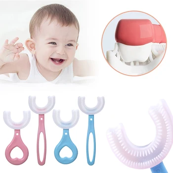 Детска четка за зъби Sdatter, U-образна четка за зъби 360 градуса, U-образна детска четка, силиконова четка за зъби за грижи за устната кухина