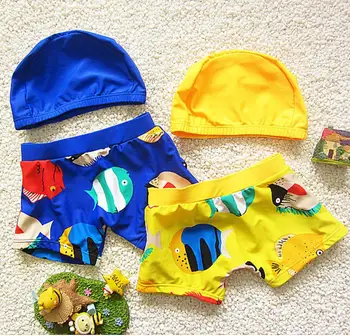 Детски бански костюми с принтом морска риба, бански за момчета с кепкой детски облекла, бански костюми, детски бански костюми DEO