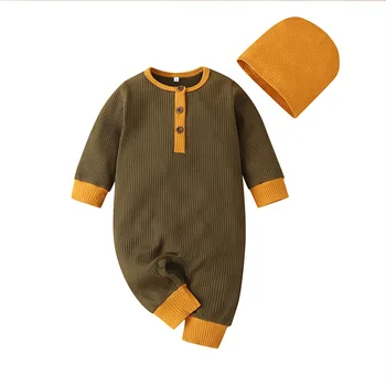 Детски пижами памучни дрехи за новородени, гащеризони, шапки, дрехи за бебета, дрехи за момчета, гащеризон за деца