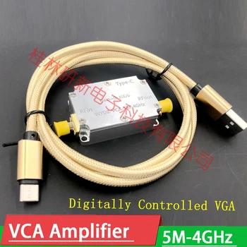 дигитален управляван VCA нисък шум усилвател на радиочестотния сигнал с коефициент на усилване 5 M-4 Ghz 0-30 DB с регулируем USB-горивото за Ham Радио VHF UHF