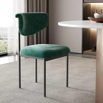 Дизайнерски трапезни столове Модерни Велурени и Кожени Крака Подвижните шезлонга Nordic Living Room Cadeiras De Jantar Furniture YYY45XP