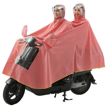 Дрехи за дъжд електрически автомобил, който е защитен от дъжд, утолщенное пончо с двойни поля, от силен дъжд, подвижна маска, наметало за езда на мотоциклет