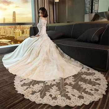Дубай, Саудитска Арабия, дантелено и атласное бална рокля, Булчинска рокля с дълги ръкави, яке, шаферски рокли, кристали, мъниста, сватбени рокли