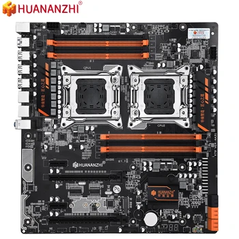 Дънна платка HUANANZHI X79 Dual 8D X79 с двоен процесор в LGA 2011 Xeon E5 DDR3 1333/1600/1866 Mhz 256 GB M. 2 NVME SATA3 USB3.0 E-ATX