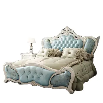 * Европейски легло Двойно легло Принцеса Модерна минималистичная френска Луксозна мебел Легло за главния спални първата Брачна легло