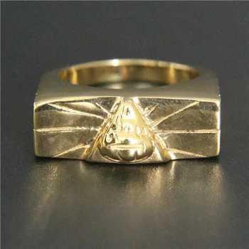 Египетското пръстен от неръждаема стомана Мъжки пръстен Нова мода пънк колоездач Златен пръстен
