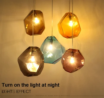 Една проста лампа, висящи лампи от каменна стъкло, цветно осветление в стаята, ресторант, столова, бар, брегове G5.3, led лампа