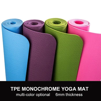 Еко-килимче за йога от ТПЭ, 6 мм, Гимнастически постелки, Водоустойчива чанта за йога за начинаещи, вкус подложка за пилатес