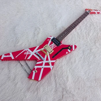 електрическа китара red shark kram серия шарени с звукоснимателями отворен тип зебра, кленов лешояд 5150 модел китара