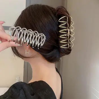 Жена захват за косата Гладка, выдалбленный, Трайна структура, разтеглив коса с покритие Против ръжда, женски нокти за стайлинг на коса за къпане