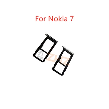 за Nokia 7 Притежател на тавата за карти с памет Слот за SIM-карти Micro SD адаптер Подмяна на Резервни части за ремонт на