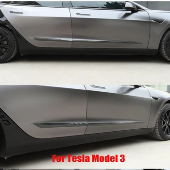 За Tesla, модел 3 2019-2021 ABS карбоновое влакна вратата на линия за формоване на купето тампон протектор външна украса 4 бр.