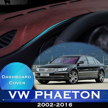За Volkswagen VW Phaeton 2002-2016 3D Таблото на автомобила, избегающая за осветление на таблото платформа, корица на маса, кожена противоскользящий мат