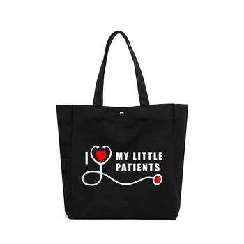 Забавна чанта за сестра, подарък работна чанта за медицински сестри, чанта за лаптоп, голям голям дамски холщовая пазарска чанта, дамска чанта през рамо