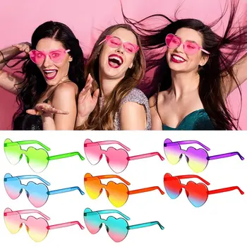 Забавни градиентные лещи за възрастни, цветни слънчеви очила във формата на сърце, слънчеви очила за партита, нюанси слънчеви очила