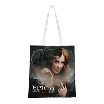 Забавни чанти за пазаруване Epicas, преработващи неоклассическую метална рок-група, холщовая чанта за пазаруване в Магазини за хранителни стоки