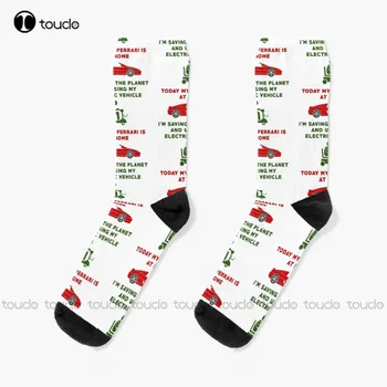 Забавни Чорапи със Стикери на Скутер, Бели Чорапи, Дамски Висококачествени Сладки Елегантни Чорапи с Шарките на Kawai, Сладък Памук Чорап с Модел 1 чифт