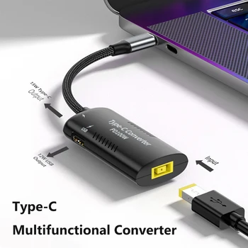 Захранващ Адаптер PD 100 W USB Type C, зарядно устройство, конвертор за Lenovo Thinkpad/Samsung Note/Surface Pro Square, USB конектор C