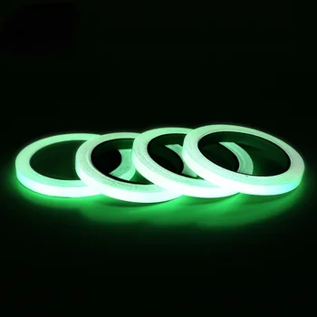 Зелен Светещ Самозалепваща лента светят в тъмното етикети сценична декоративна луминесцентна лента предупредителни етикети риболовен инструмент