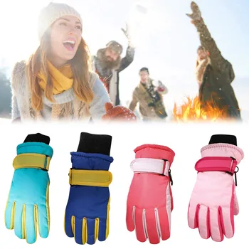 Зимните ски ръкавици, топли ръкавици, Топло велосипедни ръкавици с хубав принтом, Меки ветроупорен ръкавици #t2g