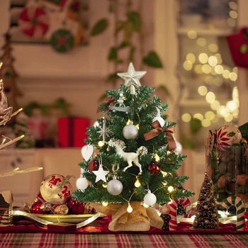Изкуствена Коледна Елха Star Treetop PVC Осветена Коледна Елха с led Подсветка Мини многократна употреба Фестивален Подарък за Празнични Партита