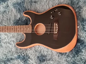 Изработена по Поръчка 6-Струнен Електрическа китара с Корпус От махагон и на задната Страна От Розово Дърво