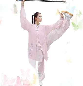 Индивидуален висококачествен цветен цвете магнолия дамски облекла за бойни изкуства кунг-фу, униформи ушу, костюми Тай чи, тай чи