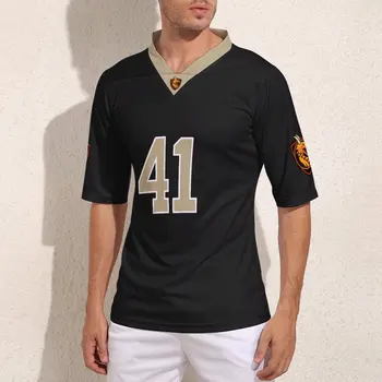 Индивидуални футболни тениски New Orleans № 41 Черен цвят За мъжете, стилна фланелка за ръгби, персонални тренировочная риза за ръгби