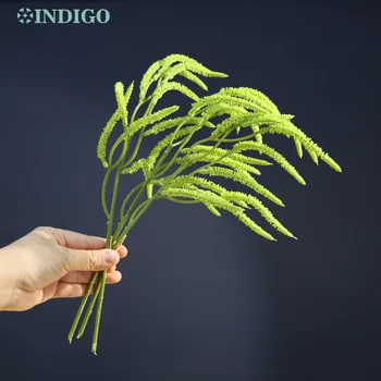 ИНДИГО-Изкуствено растение за украса на масата за хранене, Клон зелена папрат, в Момента на докосване, цветя Сватба, Парти, Сълза влюбен, 3 бр.