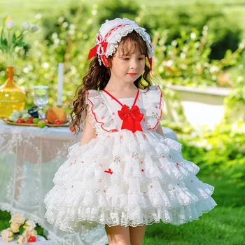 Испански Детски рокли за лято рокля в стил Лолита за момичета, Бални рокли за парти в чест на рождения Ден, Детско Празнична рокля на принцеса, бутик-халат за баня от 1 до 10 години