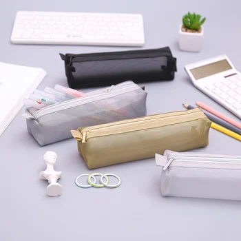 Кавайные пеналы, прозрачна проста дизайнерска чанта за моливи с цип, скъпа офис чанта за моливи, ученически пособия, канцеларски материали, подарък