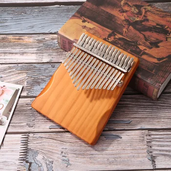 Калимба от борова дървесина Ударен музикален инструмент 17 клавиши за Пиано за палеца Mbira Музикален инструмент за начинаещи Пиано за палеца